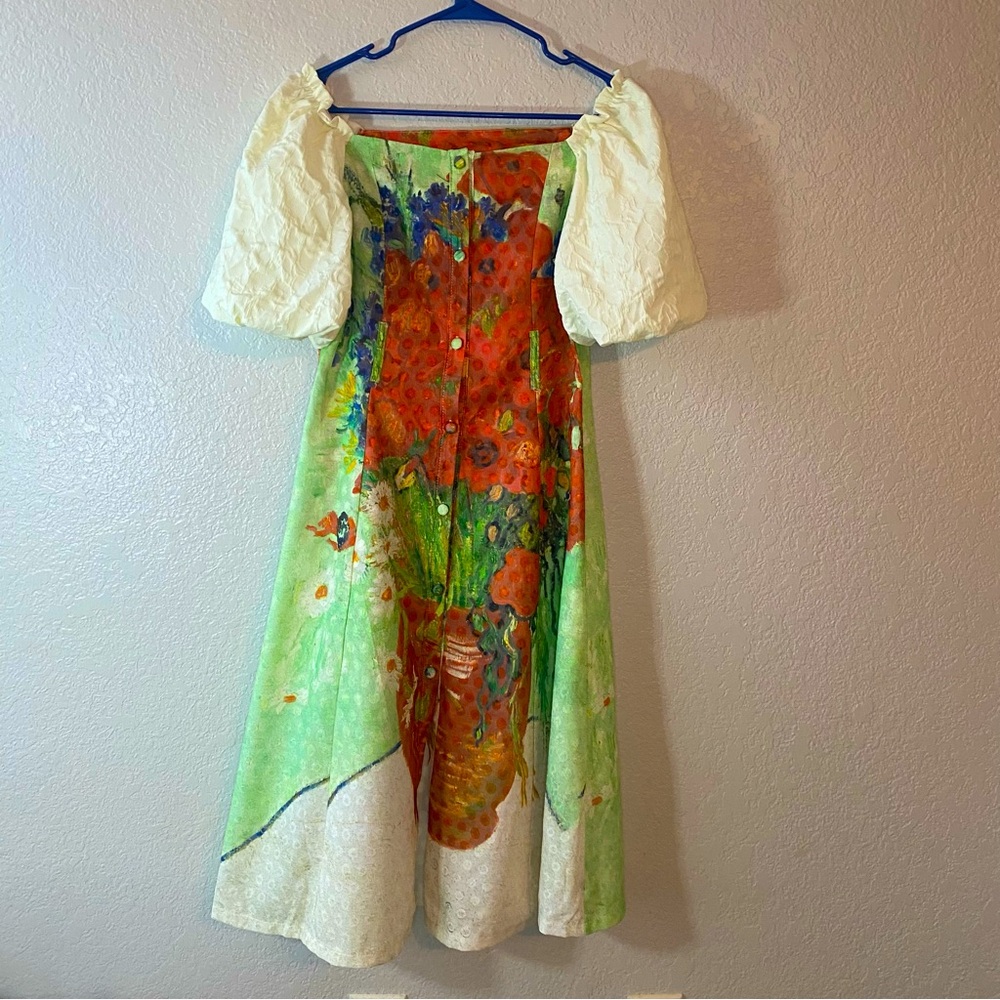 80’s tow-fifty Women’s XL floral print puff sleeve dress